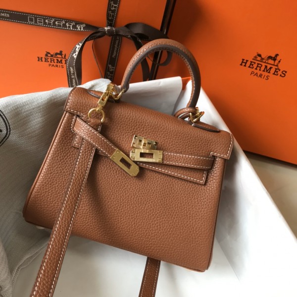 「#4002」 Hermes golden brown Mini Kelly 20cm