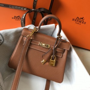 「#4003」 Hermes golden brown Mini Kelly 20cm