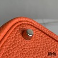 「#4343」 Hermes Bright Orange Silver Buckle Picotin Lock 18cm
