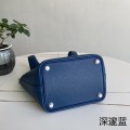 「#4344」 Hermes Deep Blue Silver Buckle Picotin Lock 18cm