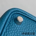 「#4346」 Hermes Izmir Blue Silver Buckle Picotin Lock 18cm