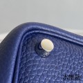 「#4347」 Hermes Ink Blue Silver Buckle Picotin Lock 18cm
