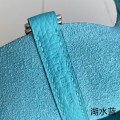 「#4349」 Hermès Lake Blue Silver Buckle Picotin Lock 18cm