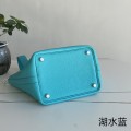 「#4349」 Hermès Lake Blue Silver Buckle Picotin Lock 18cm