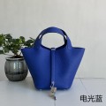 「#4350」 Hermès Electric Blue Silver Buckle Picotin Lock 18cm