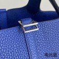 「#4350」 Hermès Electric Blue Silver Buckle Picotin Lock 18cm
