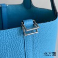「#4351」 Hermes Northern Blue Silver Buckle Picotin Lock 18cm 「#4351」 Hermes Northern Blue Silver Buckle Picotin Lock 18cm