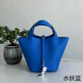 「#4353」 Hermes Water Fairy Blue Silver Buckle Picotin Lock 18cm 「#4353」 Hermes Water Fairy Blue Silver Buckle Picotin Lock 18cm