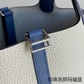 「#4359」 Hermès Pearl Grey and Agate Blue Silver Buckle Picotin Lock 18cm 「#4359」 Hermès Pearl Grey and Agate Blue Silver Buckle Picotin Lock 18cm