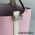 「#4364」 Hermes 3Q powder milkshake silver buckle Picotin Lock 18cm