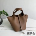 「#4366」 Hermès Chestnut Silver Buckle Picotin Lock 18cm