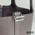 「#4369」 Hermes Brown Silver Buckle Picotin Lock 18cm