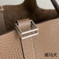 「#4373」 Hermes Weimaraner Silver Buckle Picotin Lock 18cm 「#4373」 Hermes Weimaraner Silver Buckle Picotin Lock 18cm