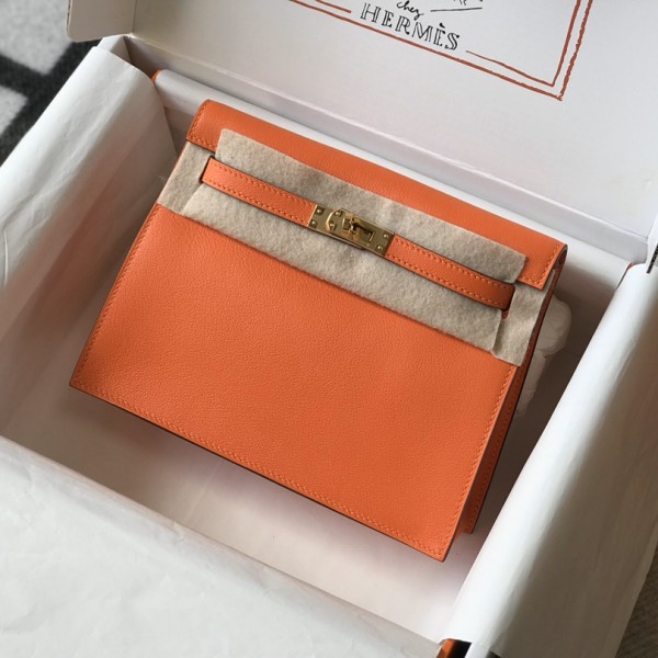 「#4046」 Hermès orange Kelly danse 22cm Hand sewing