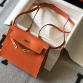 「#4046」 Hermès orange Kelly danse 22cm Hand sewing