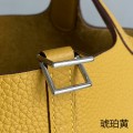 「#4380」 Hermès amber yellow silver buckle Picotin Lock 18cm