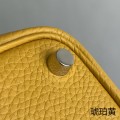 「#4380」 Hermès amber yellow silver buckle Picotin Lock 18cm