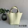 「#4382」Hermes Milton yellow silver buckle Picotin Lock 18cm