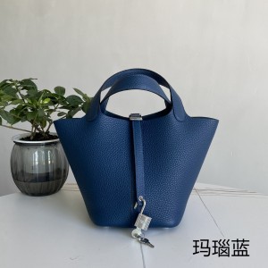 「#4389」 Hermès agate silver buckle Picotin Lock 18cm