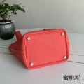 「#4391」 Hermès Peach Pink Silver Buckle Picotin Lock 18cm