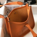 「#4047」 Hermès Orange Mini Evelyne 18cm