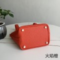 「#4395」 Hermès Flame Orange Gold Buckle Picotin Lock 18cm