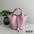 「#4396」 Hermès Malva Purple Silver Buckle Picotin Lock 18cm