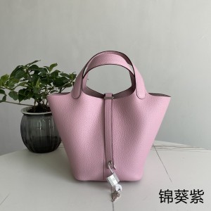 「#4396」 Hermès Malva Purple Silver Buckle Picotin Lock 18cm