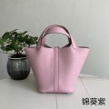 「#4396」 Hermès Malva Purple Silver Buckle Picotin Lock 18cm