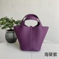「#4398」 Hermès Anemone Purple Gold Buckle Picotin Lock 18cm