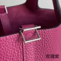 「#4401」 Hermès Rose Purple Silver Buckle Picotin Lock 18cm