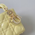「#2228」 dior micro  Patent leather chicken yellow 13×8×4cm