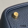 「#4409」 Hermès Midnight Blue Gold Buckle Picotin Lock 18cm