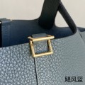 「#4414」 Hermès Hurricane Blue Gold Buckle Picotin Lock 18cm