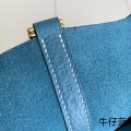 「#4415」 Hermès Denim Blue Gold Buckle Picotin Lock 18cm