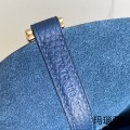 「#4424」 Hermès Agate Blue Gold Buckle Picotin Lock 18cm