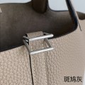 「#4435」 Hermes Picotin Lock 18cm in milk dove grey silver buckle