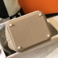 「#4051」 Hermes Trench Coat Grey Picotin Lock Shopping Basket Silver Buckle
