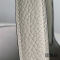 「#4444」 Hermès Pearl Grey Silver Buckle Picotin Lock 18cm