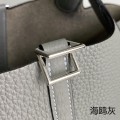 「#4448」 Hermès Seagull Grey Silver Buckle Picotin Lock 18cm