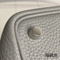 「#4448」 Hermès Seagull Grey Silver Buckle Picotin Lock 18cm