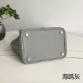 「#4448」 Hermès Seagull Grey Silver Buckle Picotin Lock 18cm