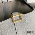「#4449」 Hermès Seagull Grey Gold Buckle Picotin Lock 18cm
