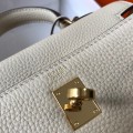 「#4004」 Hermes Milkshake White Mini Kelly 20cm
