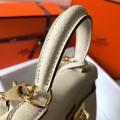 「#4004」 Hermes Milkshake White Mini Kelly 20cm