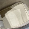 「#4054」 Hermès Milkshake White Picotin Lock Shopping Basket Silver Buckle