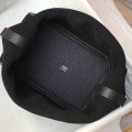 「#4056」 Hermès Black Picotin Lock Shopping Basket Silver Buckle