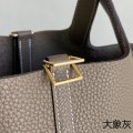 「#4453」 Hermès Elephant Grey Gold Buckle Picotin Lock 18cm