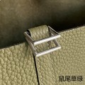 「#4455」 Hermès Sage Green Silver Buckle Picotin Lock 18cm
