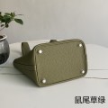 「#4455」 Hermès Sage Green Silver Buckle Picotin Lock 18cm
